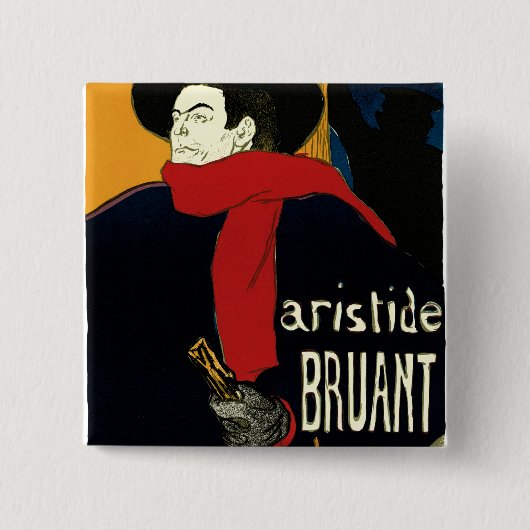 ヴィンテージアールヌーボーアンバサデュール、トゥールーズ・ロートレック 缶バッジ (正面)