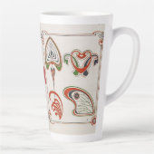 ヴィンテージアールヌーボーアートbyミュシャ，モノグラム，レター カフェラテマグ (右)