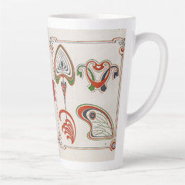 ヴィンテージアールヌーボーアートbyミュシャ，モノグラム，レター カフェラテマグ