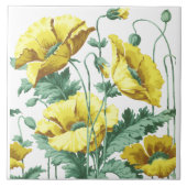 ヴィンテージアールヌーボーイエローポピズフリーズパターン タイル (正面)