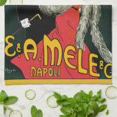 ヴィンテージアールヌーボーイタリアンファッションラブロマンス キッチンタオル (折り畳み)