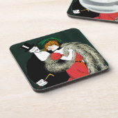 ヴィンテージアールヌーボーイタリアンファッションラブロマンス コースター (左側)