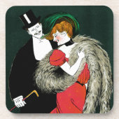 ヴィンテージアールヌーボーイタリアンファッションラブロマンス コースター (正面)