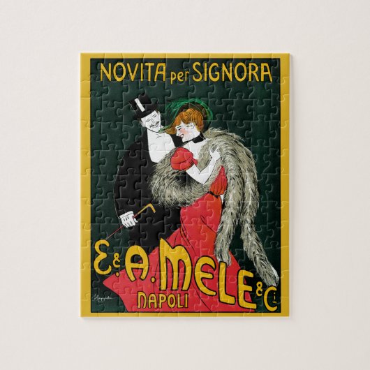 ヴィンテージアールヌーボーイタリアンファッションラブロマンス ジグソーパズル (縦)