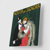 ヴィンテージアールヌーボーイタリアンファッションラブロマンス スクエア壁時計 (傾斜)