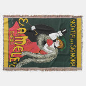 ヴィンテージアールヌーボーイタリアンファッションラブロマンス スローブランケット (正面)