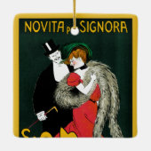 ヴィンテージアールヌーボーイタリアンファッションラブロマンス セラミックオーナメント (裏面)