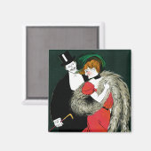 ヴィンテージアールヌーボーイタリアンファッションラブロマンス マグネット (正面/裏面)