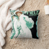 ヴィンテージアールヌーボーイタリアン、ファッションファンシー、女性 クッション (ブランケット)