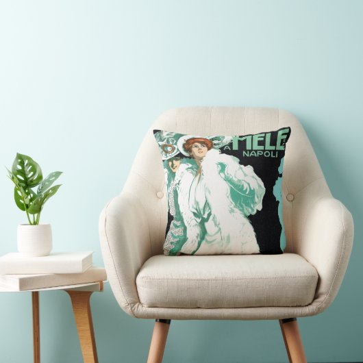 ヴィンテージアールヌーボーイタリアン、ファッションファンシー、女性 クッション (椅子)