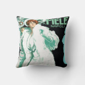 ヴィンテージアールヌーボーイタリアン、ファッションファンシー、女性 クッション (裏面)