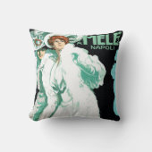 ヴィンテージアールヌーボーイタリアン、ファッションファンシー、女性 クッション (正面)