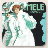 ヴィンテージアールヌーボーイタリアン、ファッションファンシー、女性 コースター (正面)