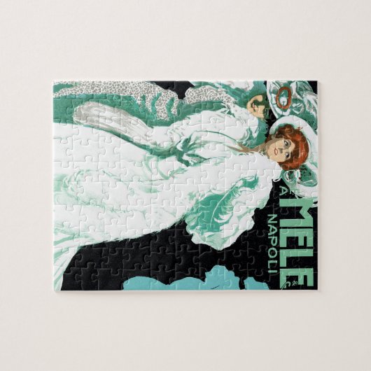 ヴィンテージアールヌーボーイタリアン、ファッションファンシー、女性 ジグソーパズル (横)