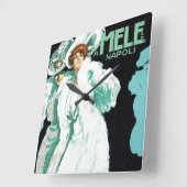 ヴィンテージアールヌーボーイタリアン、ファッションファンシー、女性 スクエア壁時計 (傾斜)