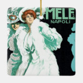 ヴィンテージアールヌーボーイタリアン、ファッションファンシー、女性 セラミックオーナメント (裏面)