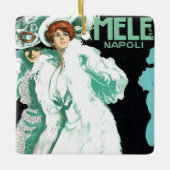 ヴィンテージアールヌーボーイタリアン、ファッションファンシー、女性 セラミックオーナメント (正面)