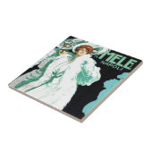 ヴィンテージアールヌーボーイタリアン、ファッションファンシー、女性 タイル (側面)