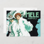 ヴィンテージアールヌーボーイタリアン、ファッションファンシー、女性 ポストカード (正面/裏面)