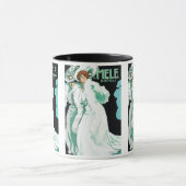 ヴィンテージアールヌーボーイタリアン、ファッションファンシー、女性 マグカップ (中央)