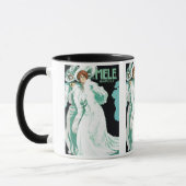 ヴィンテージアールヌーボーイタリアン、ファッションファンシー、女性 マグカップ (左)