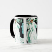ヴィンテージアールヌーボーイタリアン、ファッションファンシー、女性 マグカップ (正面左)