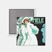 ヴィンテージアールヌーボーイタリアン、ファッションファンシー、女性 マグネット (正面/裏面)