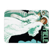 ヴィンテージアールヌーボーイタリアン、ファッションファンシー、女性 マグネット (横)