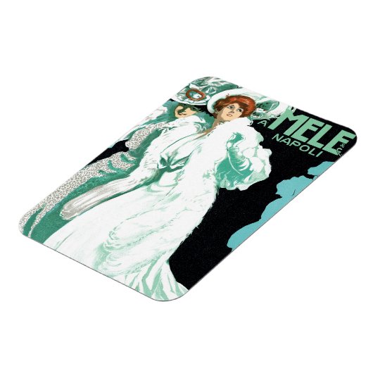 ヴィンテージアールヌーボーイタリアン、ファッションファンシー、女性 マグネット (左側)