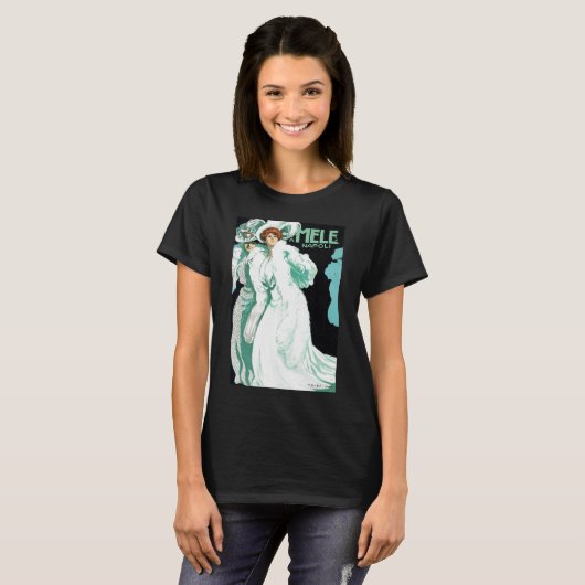 ヴィンテージアールヌーボーイタリアン、ファッションファンシー、女性 Tシャツ (正面フル)