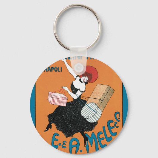 ヴィンテージアールヌーボーイタリアン、女性ファッション キーホルダー (正面)