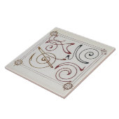 ヴィンテージアールヌーボーイラストレーションバイミュシャ タイル (側面)