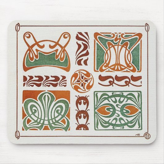 ヴィンテージアールヌーボーイラストレーションバイミュシャ マウスパッド (正面)