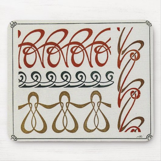 ヴィンテージアールヌーボーイラストレーションバイミュシャ マウスパッド (正面)