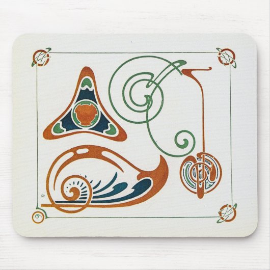ヴィンテージアールヌーボーイラストレーションバイミュシャ マウスパッド (正面)