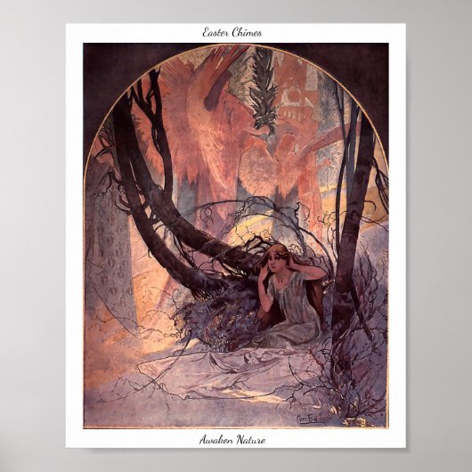 ヴィンテージアールヌーボーイースターチャイムアウェン自然 ポスター (正面)