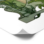 ヴィンテージアールヌーボーウィメンズウィメンズウィズウィズオブフラワーズバイソンスレル ポスター (角)