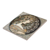 ヴィンテージアールヌーボーウーマンバイアルフォンスミュシャ タイル (側面)