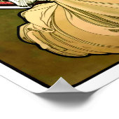 ヴィンテージアールヌーボーウーマン&ブックバイアルフォンスミュシャ ポスター (角)