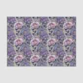ヴィンテージアールヌーボーエレガントパープル&ピンクフローラ 薄葉紙 (正面)