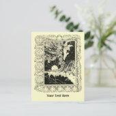 ヴィンテージアールヌーボーエンジェルと子テンプレート ポストカード (スタンド正面)