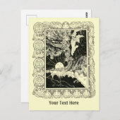 ヴィンテージアールヌーボーエンジェルと子テンプレート ポストカード (正面/裏面)