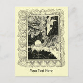 ヴィンテージアールヌーボーエンジェルと子テンプレート ポストカード (正面)