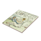 ヴィンテージアールヌーボーオリーブツリーバイウォルタークレーン タイル (側面)