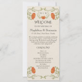 ヴィンテージアールヌーボーオレンジフローラ結婚式 プログラム (正面)