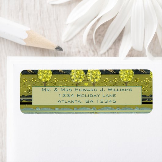 ヴィンテージアールヌーボーオーチャード差出人住所 ラベル (インサイチュ)