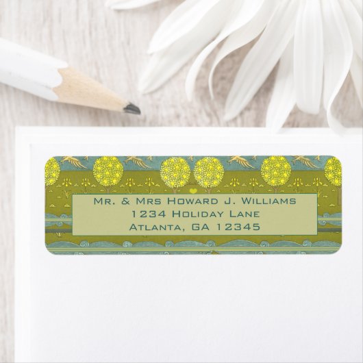 ヴィンテージアールヌーボーオーチャード差出人住所 ラベル (インサイチュ)