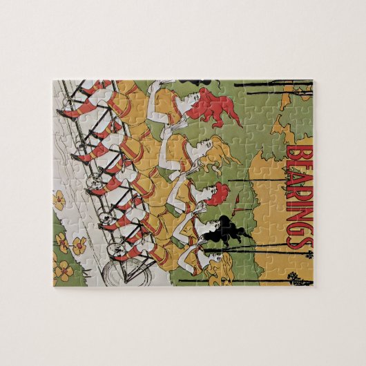 ヴィンテージアールヌーボーカバー、軸受タンデム自転車 ジグソーパズル (横)