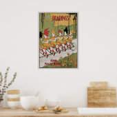 ヴィンテージアールヌーボーカバー、軸受タンデム自転車 ポスター (キッチン)