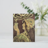 ヴィンテージアールヌーボーカフェラジャ、コーヒーを持つ女性 (スタンド正面)